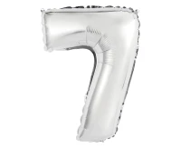 Foil balloon "Digit 7" , silver, 35 cm EOL
