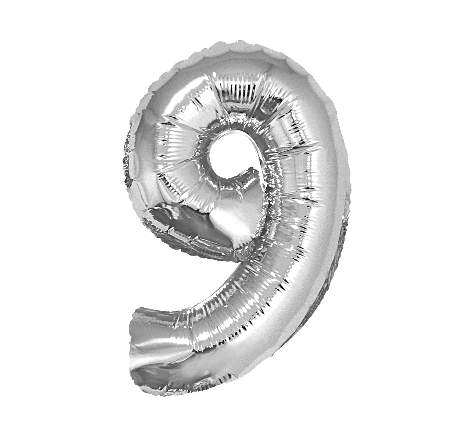 Foil balloon "Digit 9" , silver, 35 cm EOL