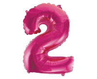 Foil balloon No 2", pink, 35 cm EOL