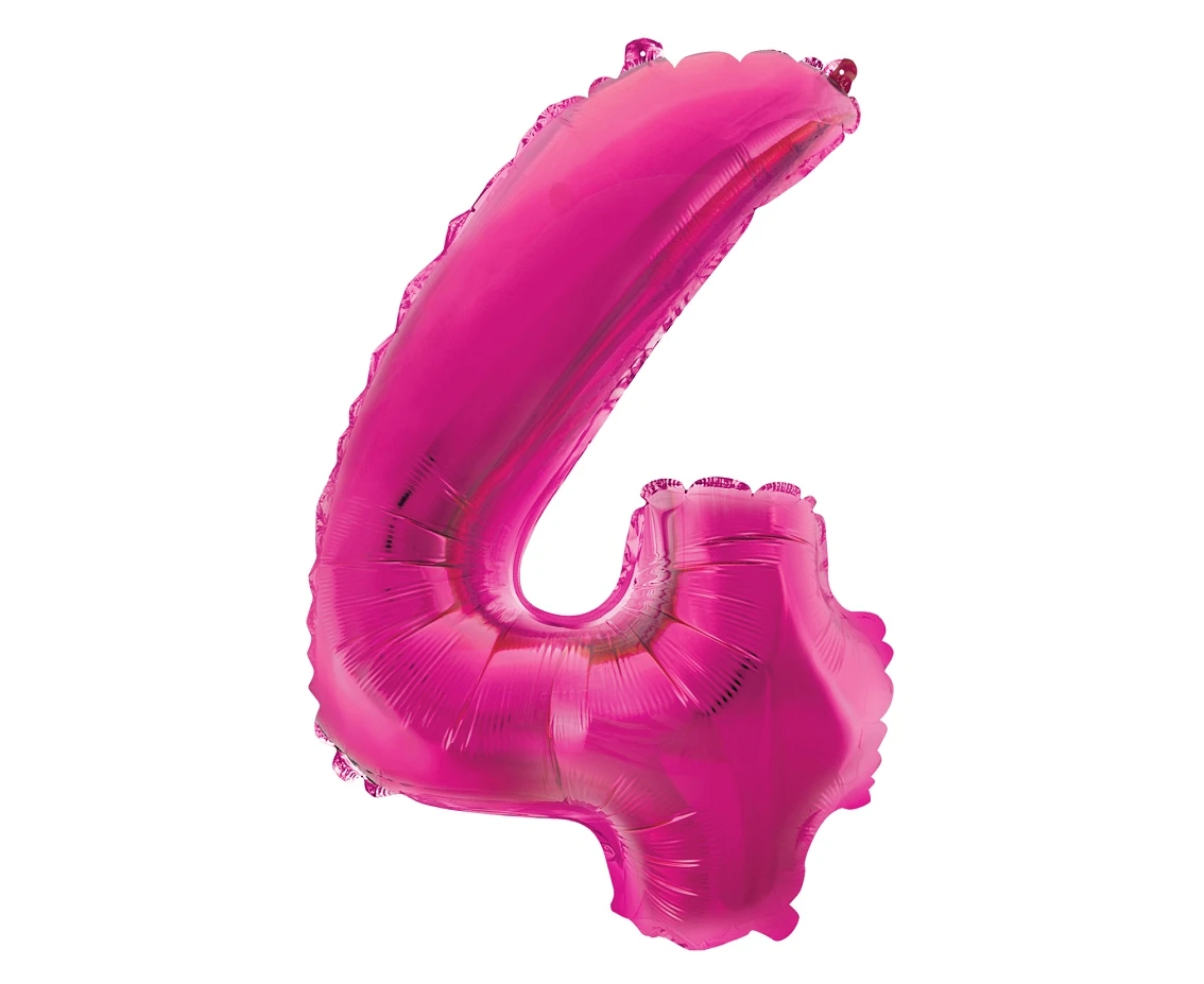 Foil balloon No 4, pink, 35 cm EOL