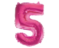 Foil balloon No 5, pink, 35 cm EOL