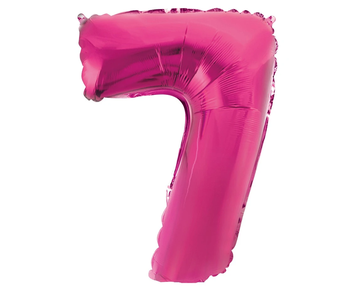 Foil balloon No 7, pink, 35 cm EOL