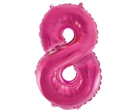 Foil balloon No 8, pink, 35 cm EOL