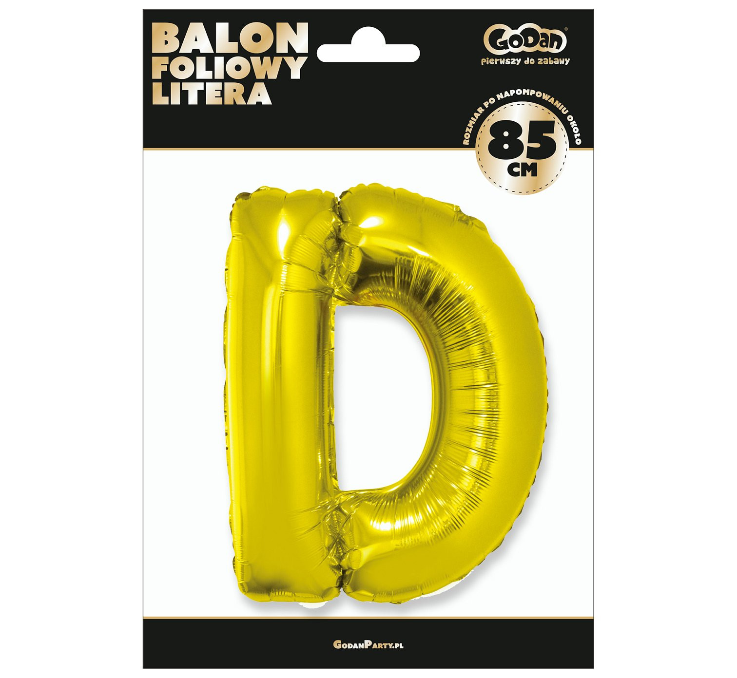 Foil balloon "Letter D" , gold, 85 cm EOL