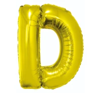 Foil balloon "Letter D" , gold, 85 cm EOL