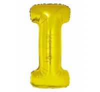 Foil balloon "Letter I" , gold, 85 cm EOL