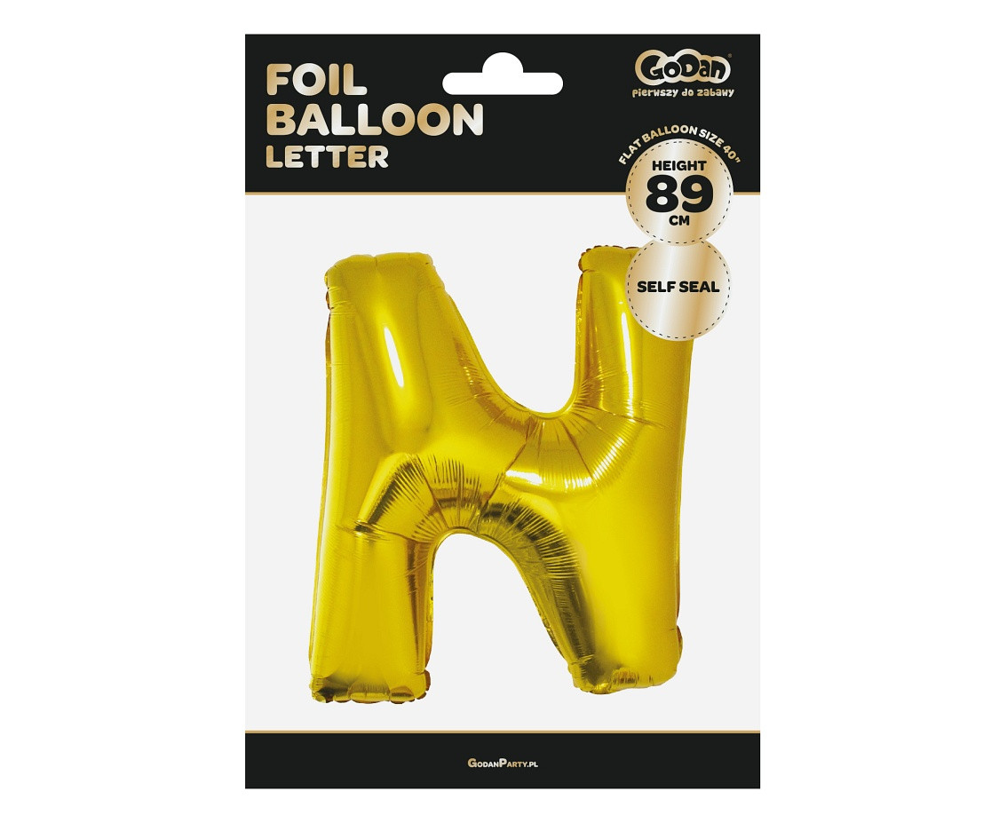 Foil balloon "Letter N" , gold, 85 cm EOL
