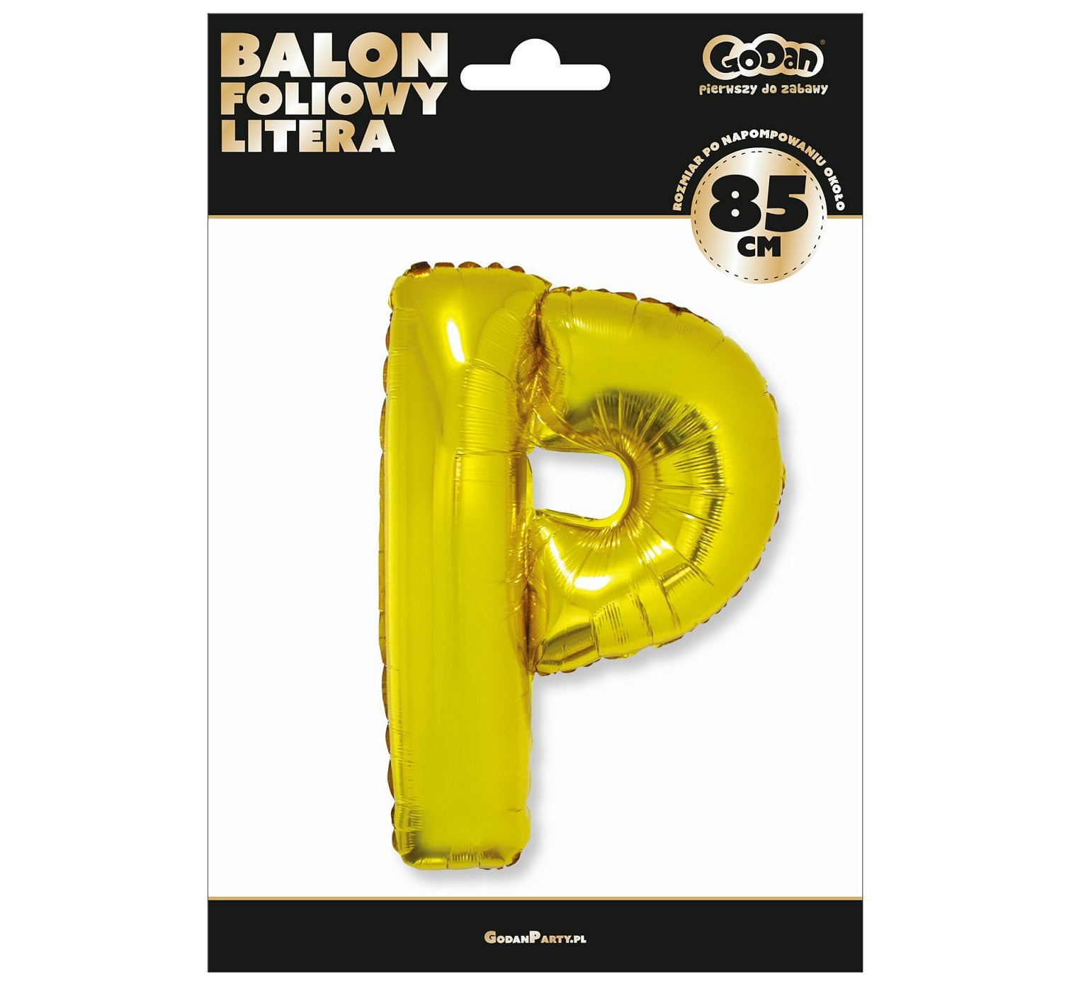 Foil balloon "Letter P" , gold, 85 cm EOL