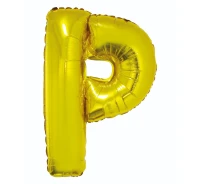 Foil balloon "Letter P" , gold, 85 cm EOL