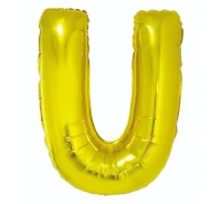 Foil balloon "Letter U" , gold, 85 cm EOL