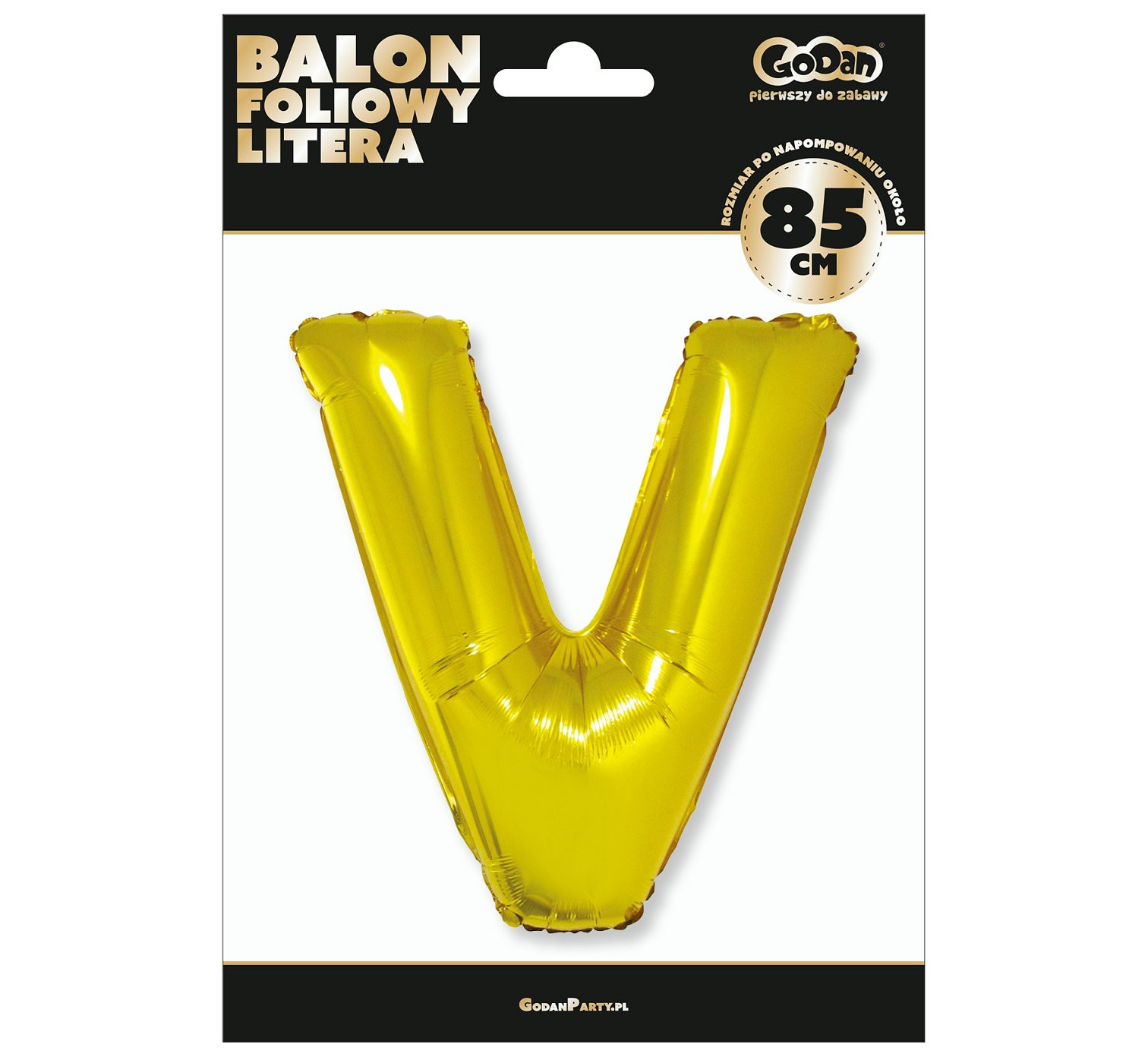 Foil balloon "Letter V" , gold, 85 cm EOL