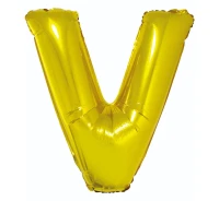 Foil balloon "Letter V" , gold, 85 cm EOL