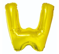 Foil balloon "Letter W" , gold, 85 cm EOL