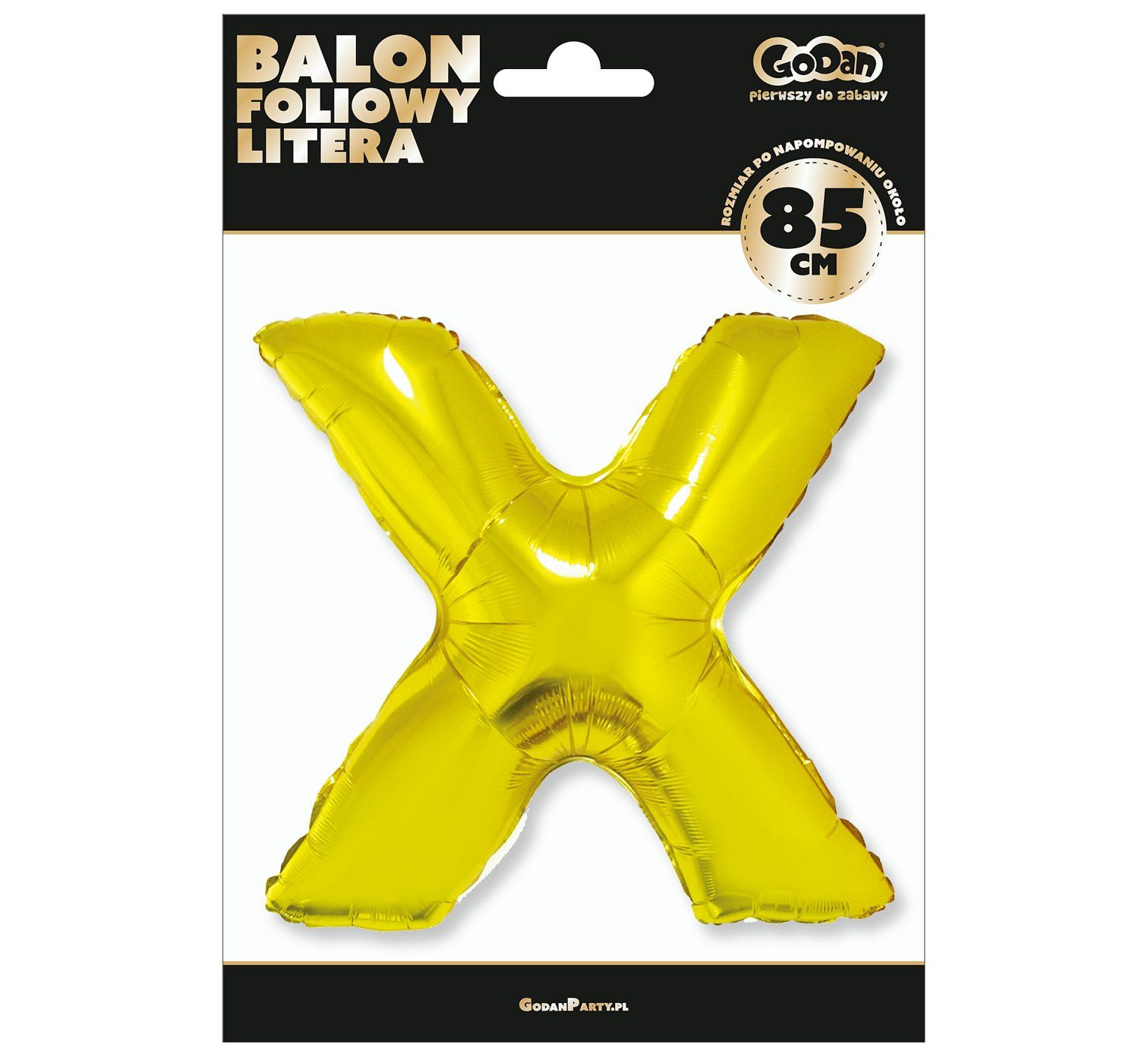 Foil balloon "Letter X" , gold, 85 cm EOL
