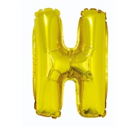 Foil balloon "Letter H" , gold, 35 cm EOL