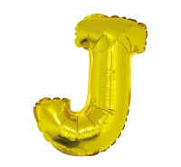 Foil balloon "Letter J" , gold, 35 cm EOL