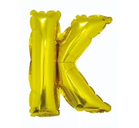 Foil balloon "Letter K" , gold, 35 cm EOL