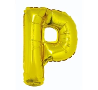 Foil balloon "Letter P" , gold, 35 cm EOL