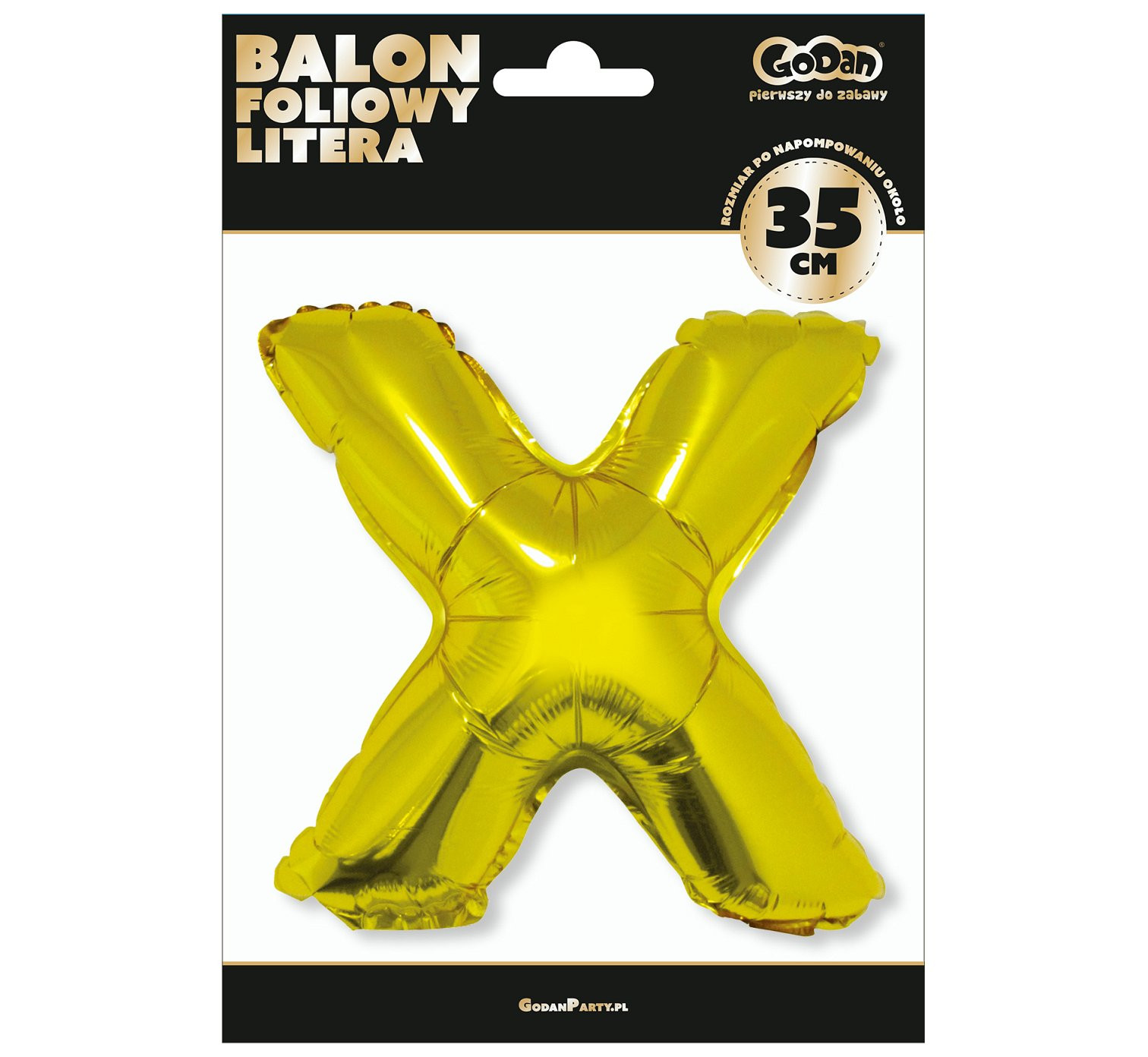 Foil balloon "Letter X" , gold, 35 cm EOL