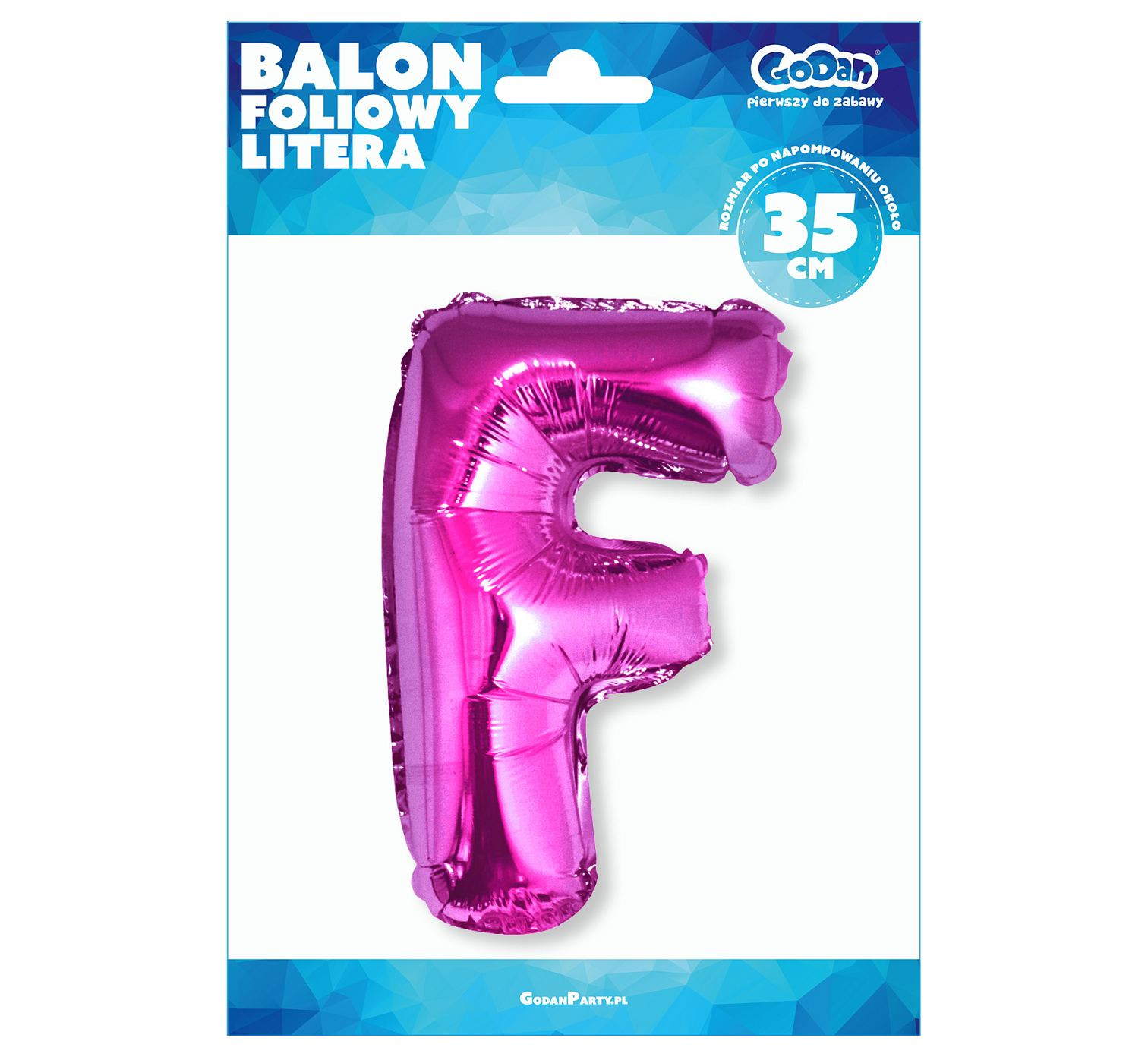 Foil balloon "Letter F" , pink, 35 cm EOL