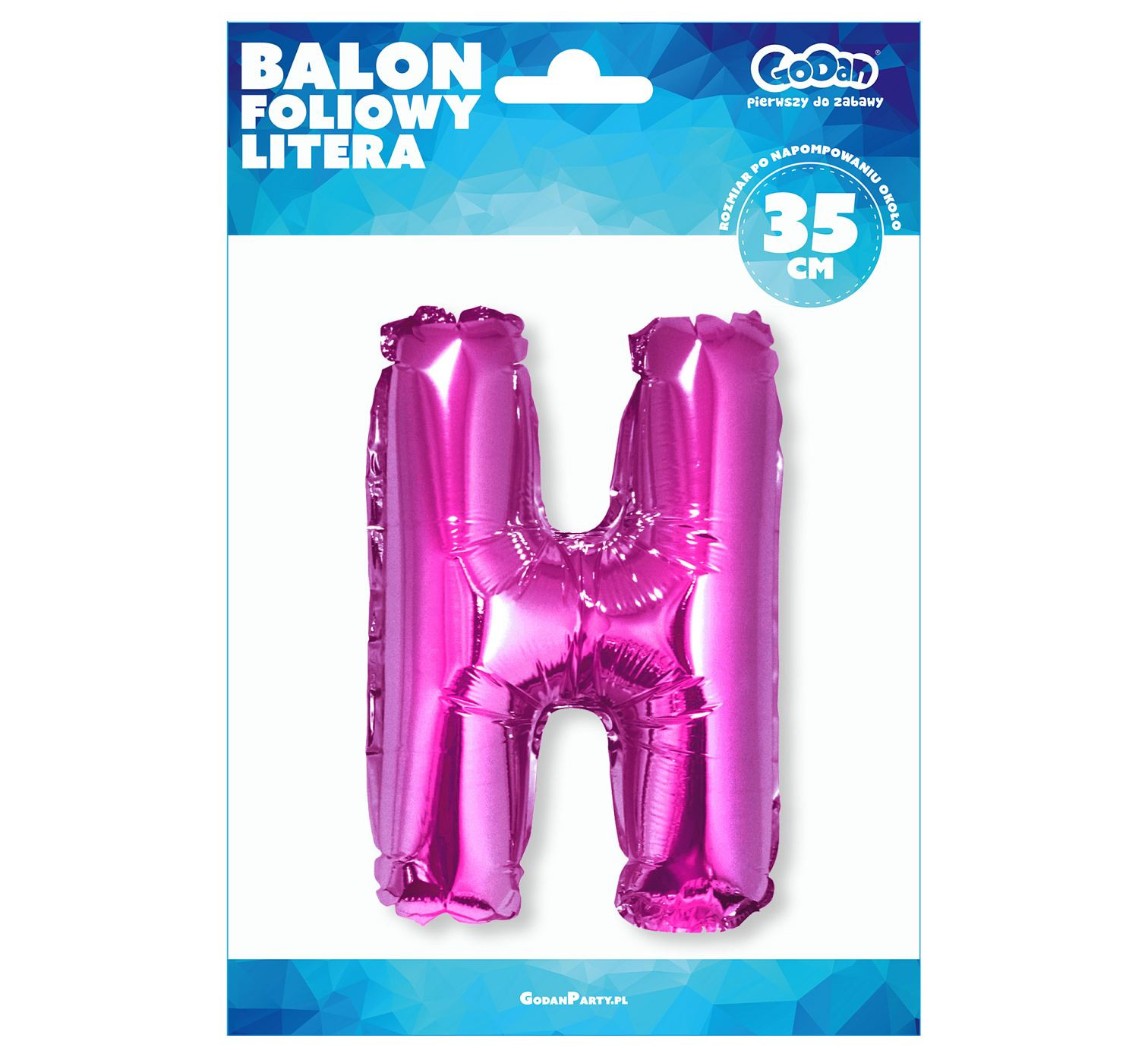 Foil balloon "Letter H" , pink, 35 cm EOL