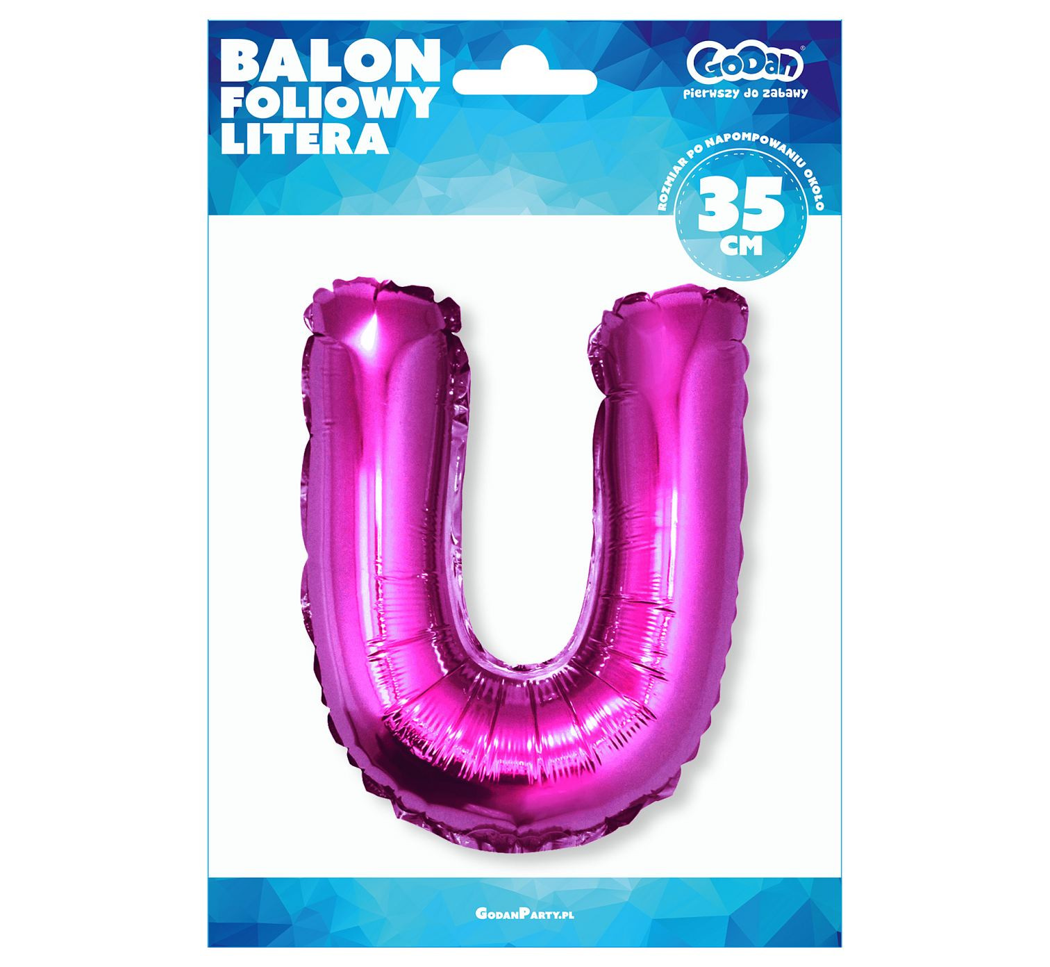 Foil balloon "Letter U" , pink, 35 cm EOL