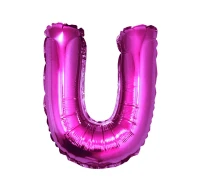 Foil balloon "Letter U" , pink, 35 cm EOL