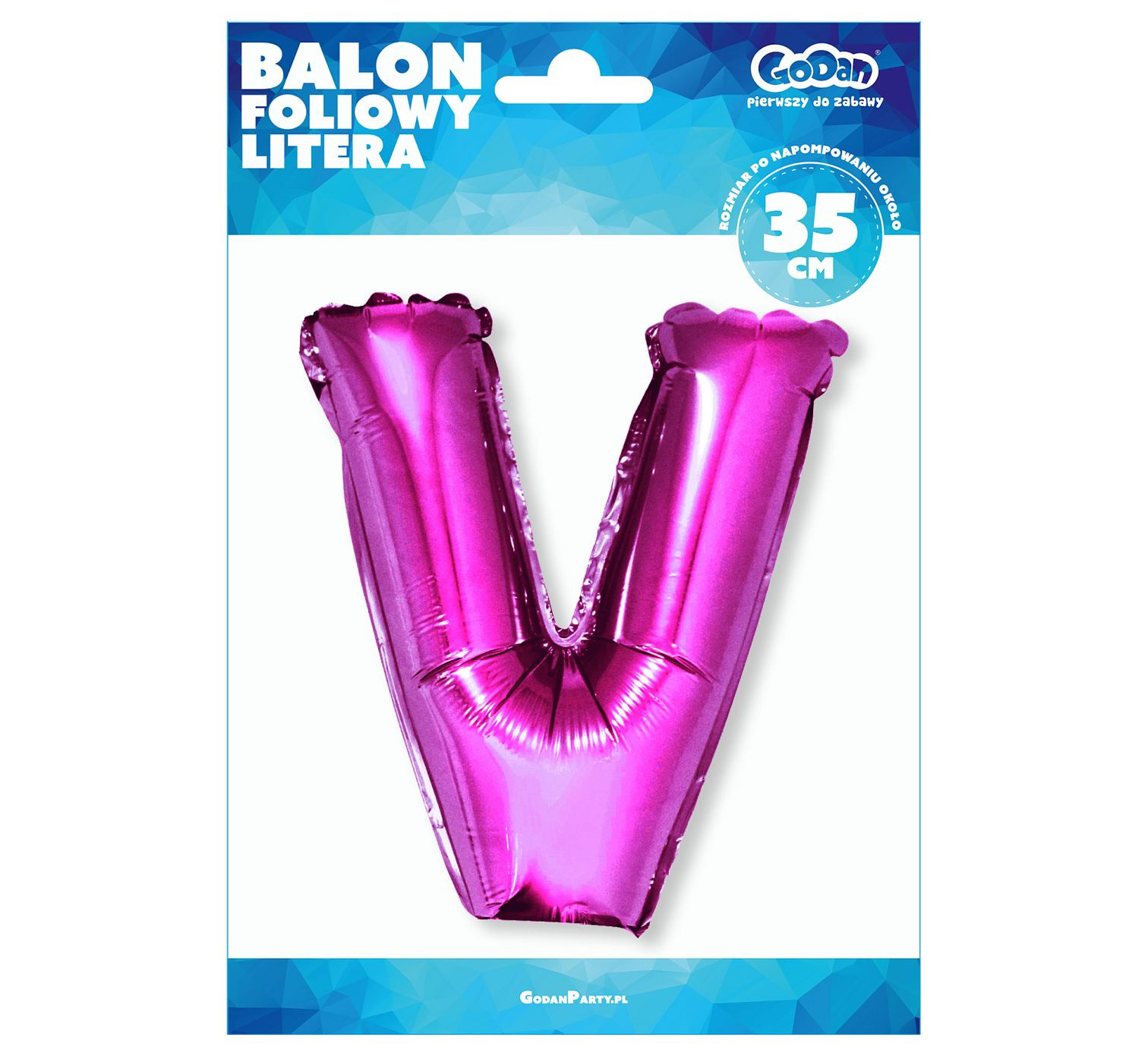 Foil balloon "Letter V" , pink, 35 cm EOL