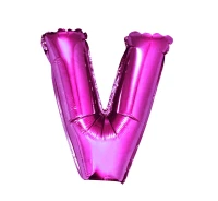 Foil balloon "Letter V" , pink, 35 cm EOL