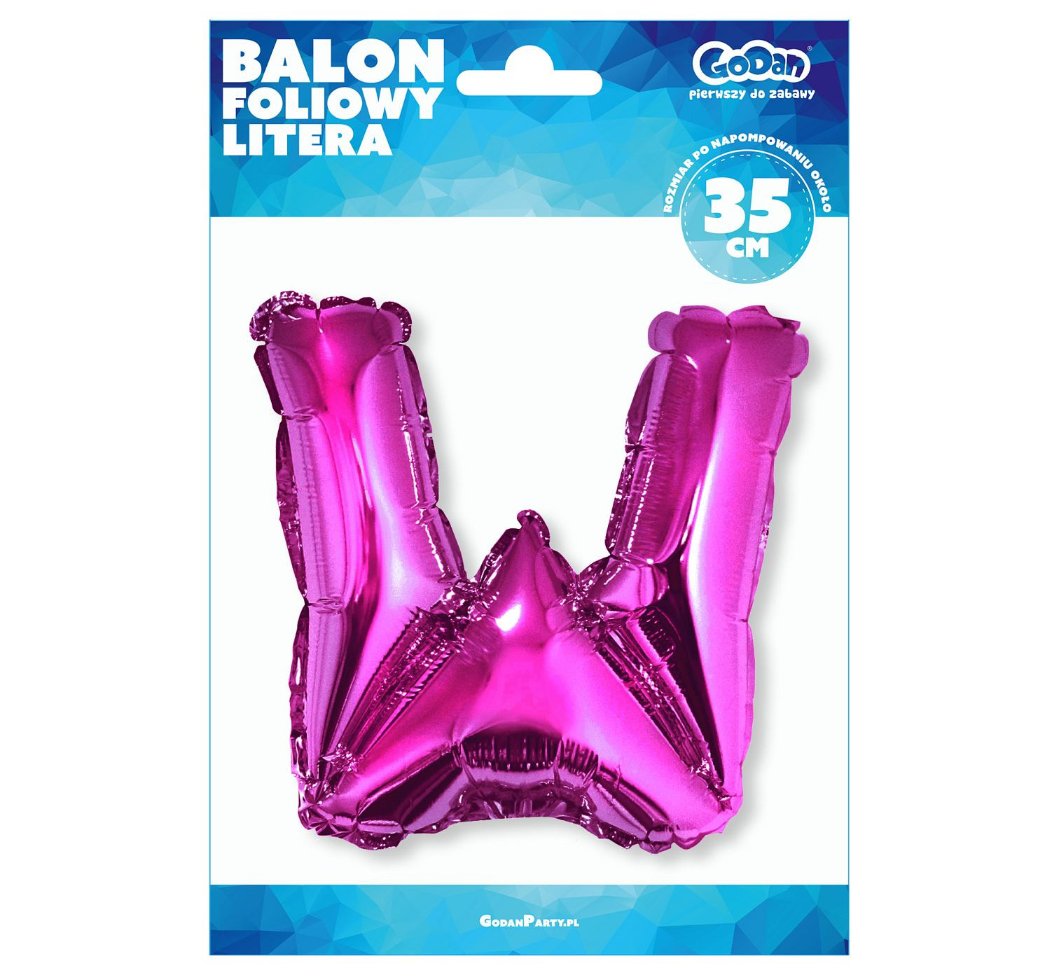 Foil balloon "Letter W" , pink, 35 cm EOL