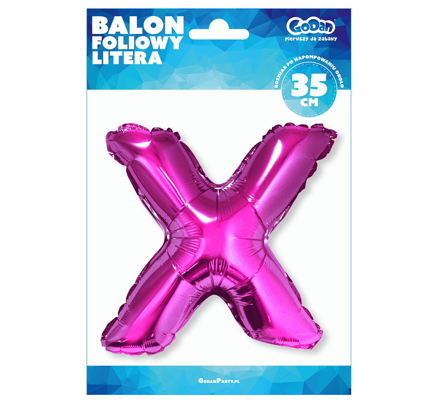 Foil balloon "Letter X" , pink, 35 cm EOL