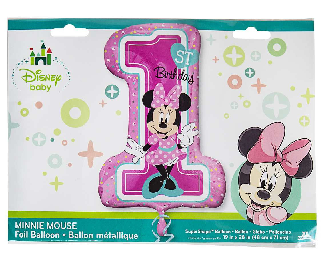 Foil balloon 36" SHP - "Minnie Mouse 1st Birthday" EOL