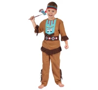 Indian role-play set for kids (shirt, pants, belt, headband), size 120/130 cm