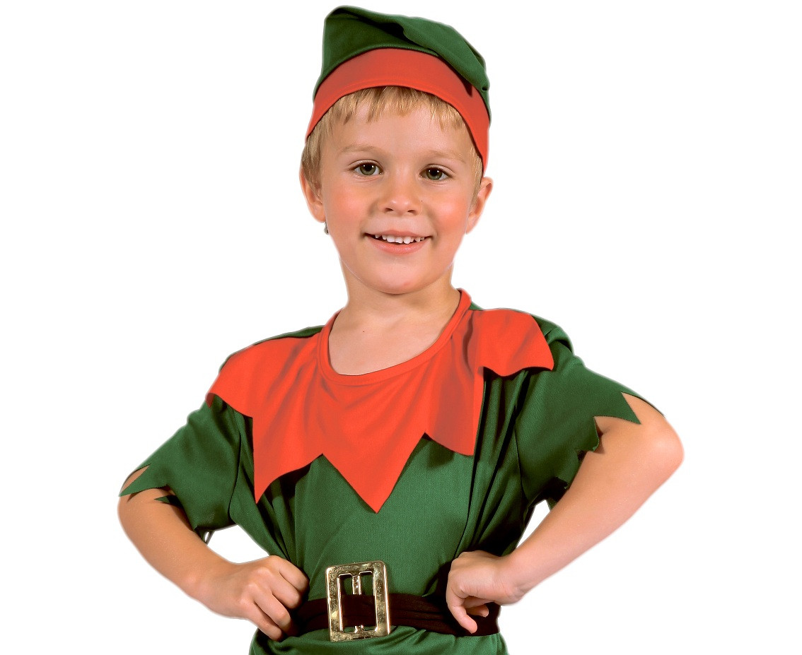 Little Elf role-play set for kids (shirt, pants, belt, hat), size 92/104 cm