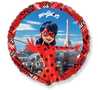 Foil balloon 18" FX - Miraculous (round),  unpacked (flat)