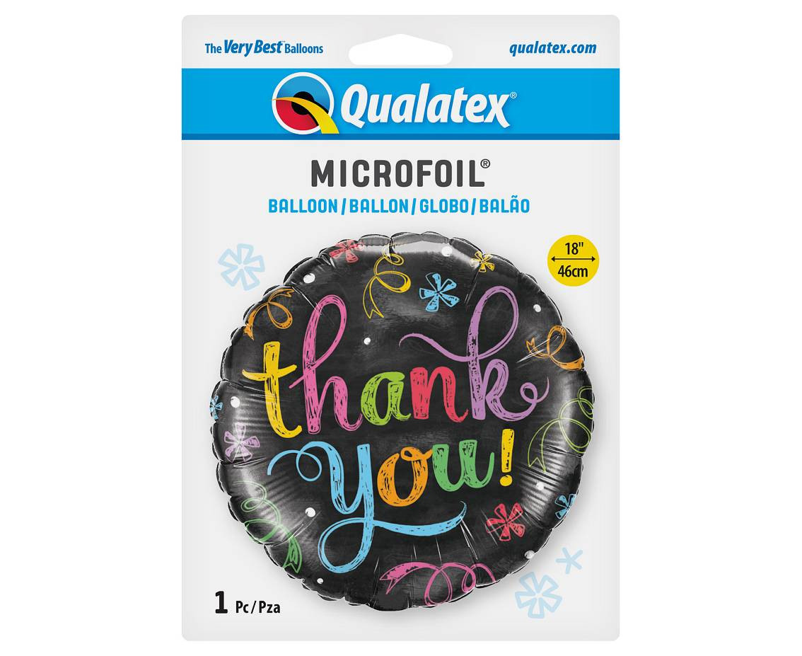 Foil balloon 18 inches QL CiR - "Thank You Chalkboard" EOL