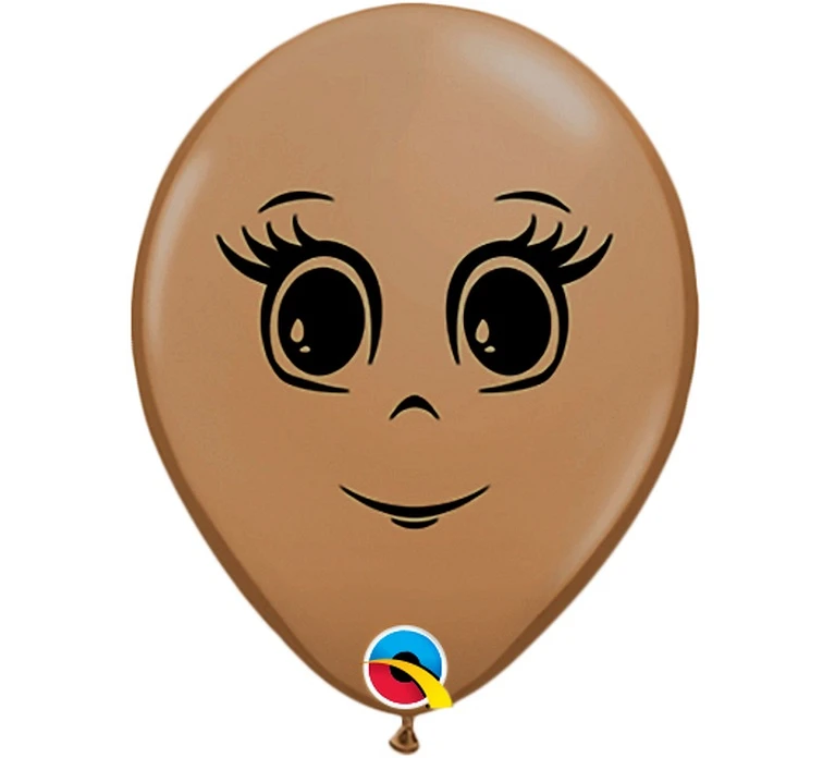 Balloons Anagram 5", QL ing female face, brown pastel, 100pcs EOL