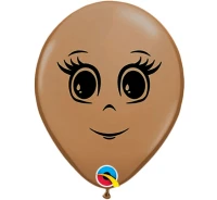 Balloons Anagram 5", QL ing female face, brown pastel, 100pcs EOL