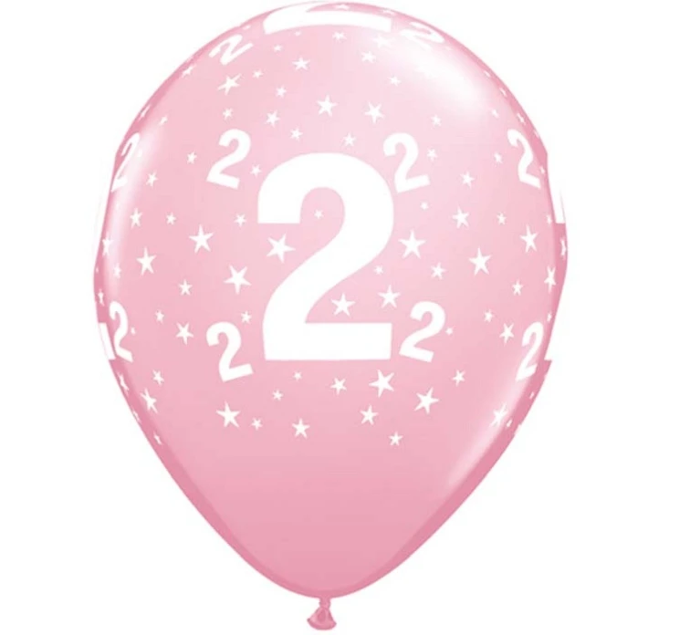 Balloons Anagram 11", QL "2", pastel pink, 6 pcs EOL