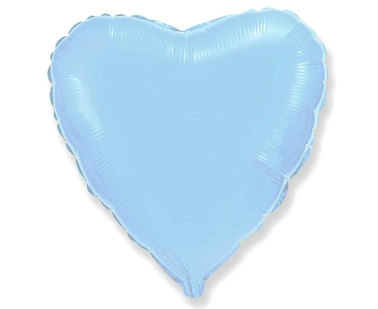 Foil balloon 18" FX - Heart (delicate blue),  unpacked (flat)