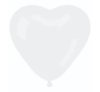 Balloons Gemar 17", CR pastel large heart white, 50pcs