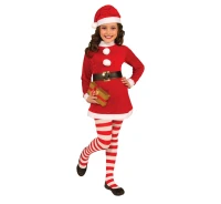 Santa Girl Role-Play set (hat, dress, belt, stockings), 130/140 cm