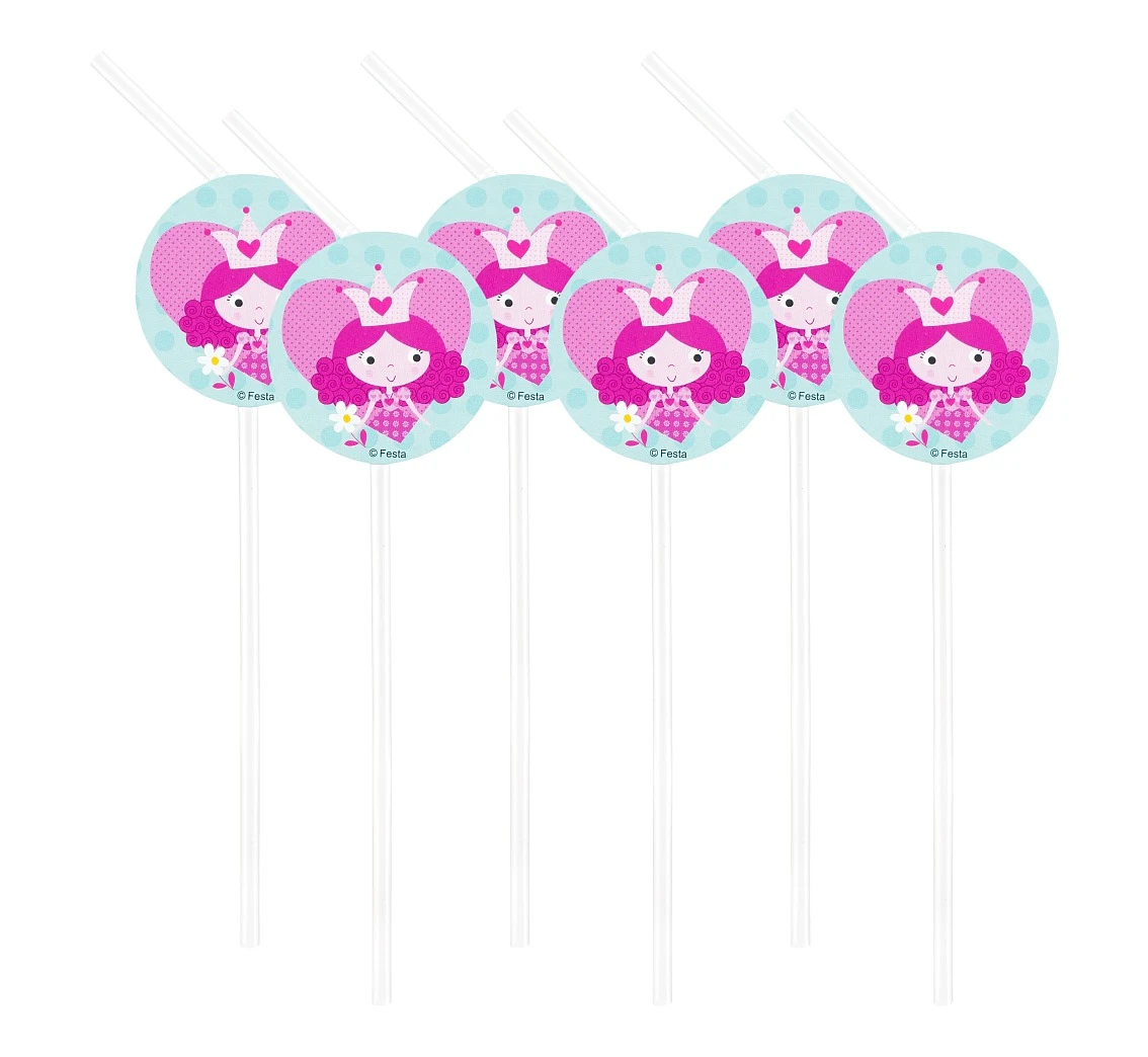 Drinking tubes, broken, with a medallion "Princess" , 6 pcs EOL