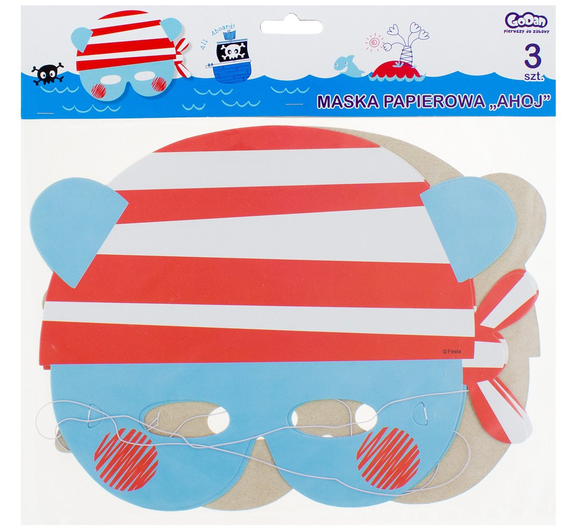 Paper mask "Ahoj", size 26.4x20 cm, 3 pcs EOL