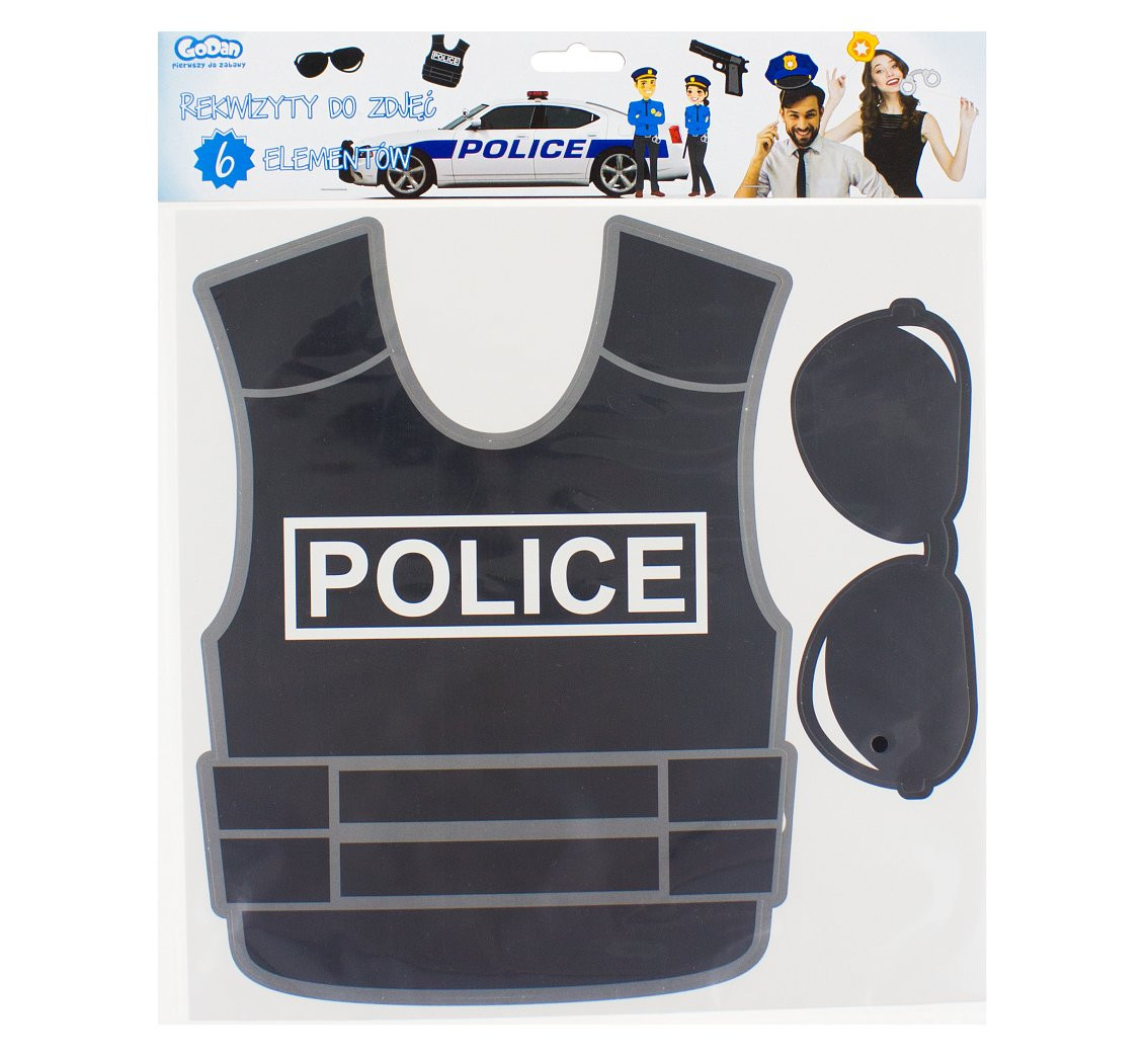 Photo booth props "Police", 6 elements EOL