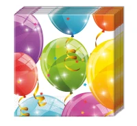 Napkins "Sparkling Balloons" , 33x33 cm, 20 pcs