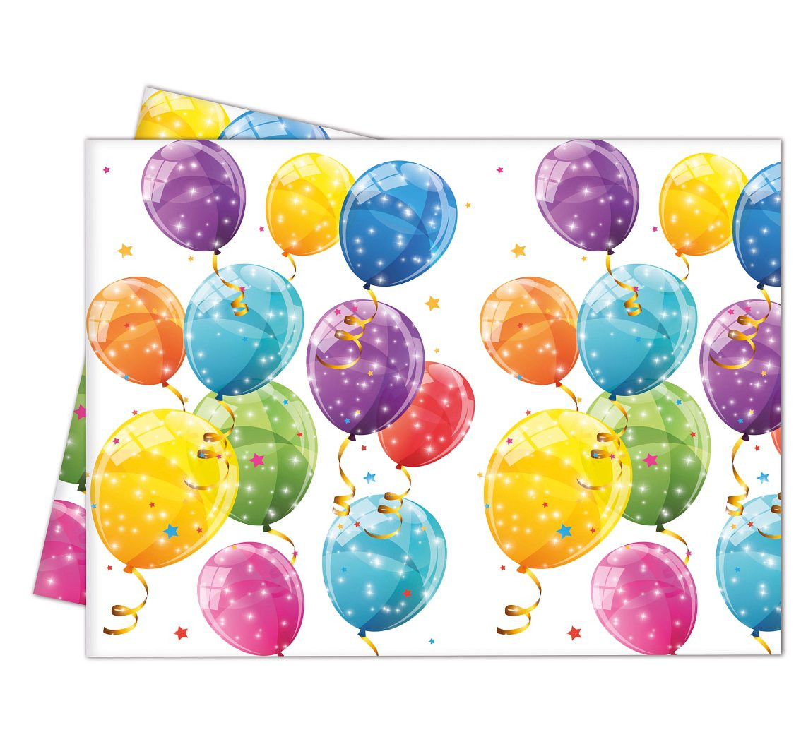 Plastic tablecloth "Sparkling Balloons" 120x180 cm