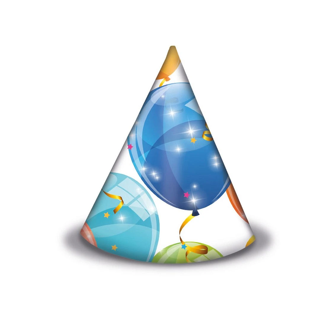 Paper hats "Sparkling Balloons", 6 pcs