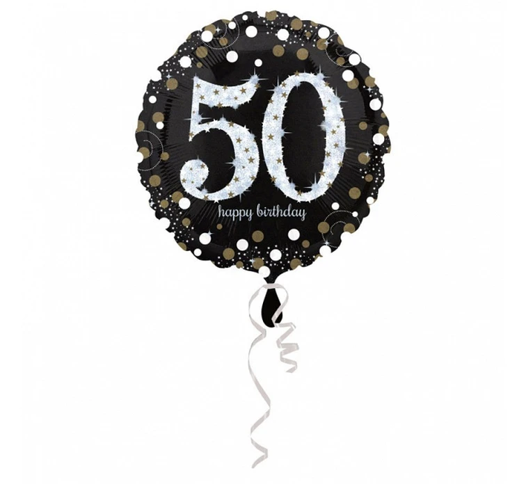 Foil balloon 18" CIR Sparkling Birthday 50 EOL