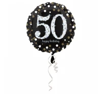 Foil balloon 18" CIR Sparkling Birthday 50 EOL